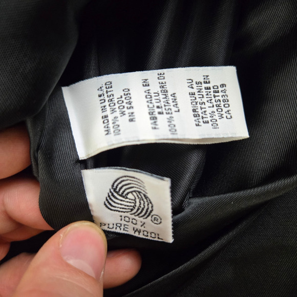 80s Vintage Black Military Double Breasted USA Made Deadstock Wool Blazer Size 8 - Picture 7 of 10